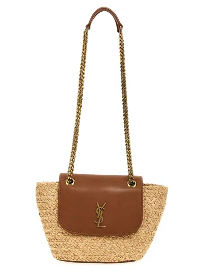 Saint Laurent Manon Mini Shoulder Bags Brown In Natural/brick