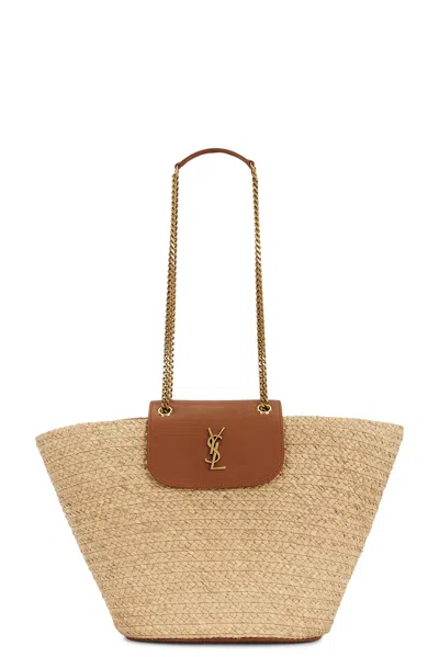 Saint Laurent Manon Panier Bag In Maple Sugar & Brick