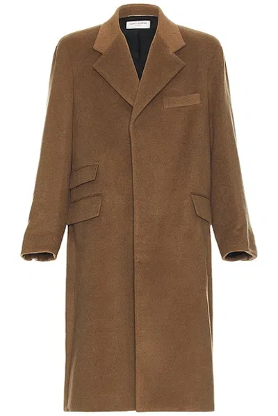 Saint Laurent Manteau Coat In 2322 Beige