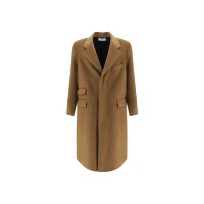 Saint Laurent Manteau Oversize Coat Men In Brown