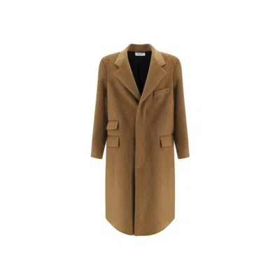 Saint Laurent Manteau Oversize Coat In Brown