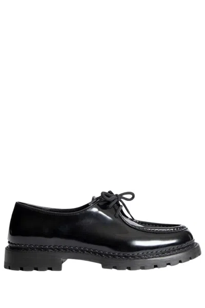 Saint Laurent Marbeuf Panelled Derby Shoes In Black