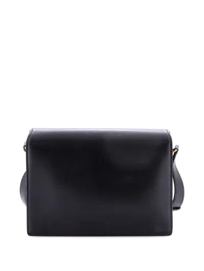 Pre-owned Saint Laurent Margaux Leather Medium Shoulder Bag In Black