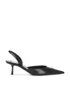 Saint Laurent Marida Python Slingback Pump In Black