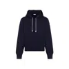 Saint Laurent Navy Blue Marine Cotton Hoodie In Blue
