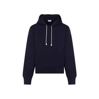 Saint Laurent Cotton Hoodie In Marine