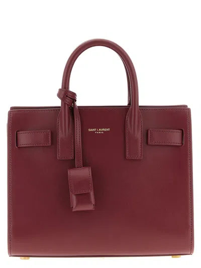 SAINT LAURENT MAROON NANO SAC DE JOUR SATCHEL