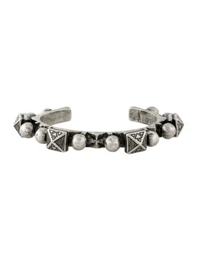 Pre-owned Saint Laurent Marrakech Grommet Cuff Bracelet, 6" In Multi