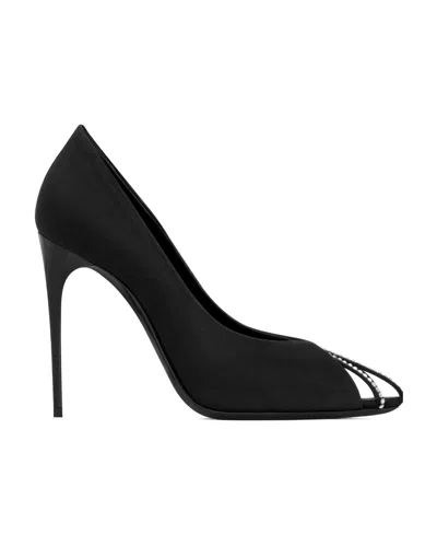 SAINT LAURENT SAINT LAURENT EMBELLISHED SATIN PUMPS
