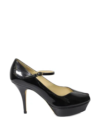 Pre-owned Saint Laurent Mary Jane Open-toe Pumps In Black