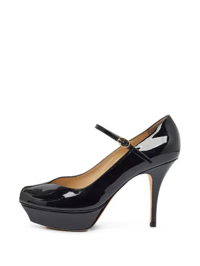 Pre-owned Saint Laurent Mary Jane Platform Pumps In Black