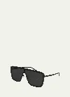 Saint Laurent Mask Shield Mirrored Sunglasses In Black