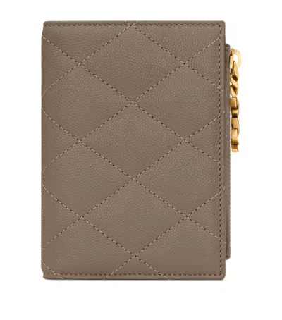 Saint Laurent Matelassé Bifold Wallet In Gray