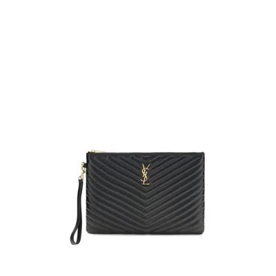 Saint Laurent Matelassé Leather Pouch