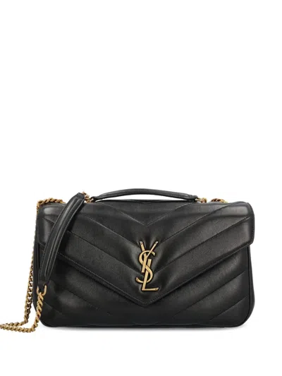 Saint Laurent Matelassé Shoulder Bag In Black