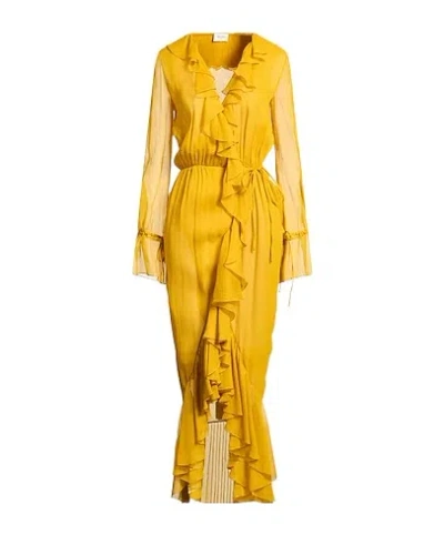 Saint Laurent Maxi Dresses In Yellow