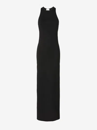 Saint Laurent Crewneck Sleeveless Dress In Black
