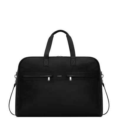 Saint Laurent Maxi Leather Duffle Bag In Black
