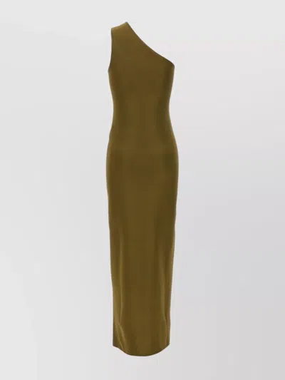 SAINT LAURENT MAXI ONE-SHOULDER DRESS FITTED SILHOUETTE