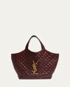 Saint Laurent Maxi Quilted Lambskin Shopping Tote Bag In Orange