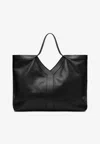 Saint Laurent Maxi Y Tote Bag Black Pebbled Leather In Black