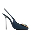 Saint Laurent Maxine 115mm Slingback Pumps In Blue