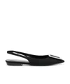 Saint Laurent Maxine Slingback Ballerina Shoes In Black