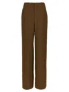 Saint Laurent Twill Pants Featuring All-over Pattern In Brown