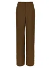 Saint Laurent Twill Pants Featuring All-over Pattern In Brown