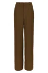 Saint Laurent Twill Pants Featuring All-over Pattern In Brown