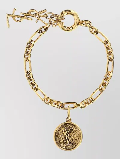 Saint Laurent Medallion Bracelet In Gold