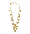Saint Laurent Medallion Chain Necklace In Metallic