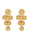 Saint Laurent Medallion Chandelier Clip-on Earrings In Metallic
