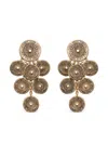 Saint Laurent Medallion Drop Earrings In Brown