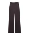 Saint Laurent Medallion Pants In Satin In Navy Blue/brown