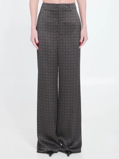 Saint Laurent Medallion Pattern Trousers In Animal Print