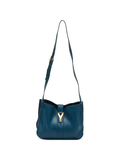 Pre-owned Saint Laurent Medium Cabas Chyc Shoulder Bag In Blue