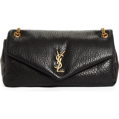 Saint Laurent Medium Calypso Leather Shoulder Bag In Black