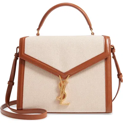 Saint Laurent Medium Cassandre Canvas & Leather Shoulder Bag