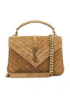 Saint Laurent Medium College Bag In Golden Leaf