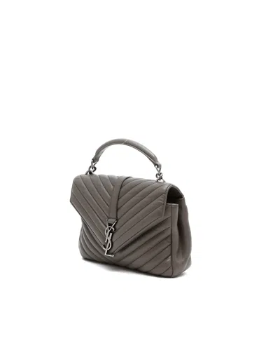 Saint Laurent Medium College Bag In Gray