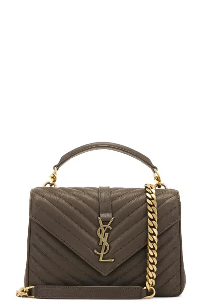 Saint Laurent Medium College Chain Bag In Brown