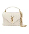 Saint Laurent Logo Plaque Quilted Shoulder Bag In Nude