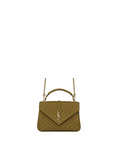 Saint Laurent Medium College Shoulder Bag In Green