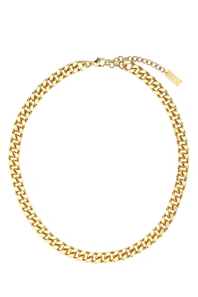 Saint Laurent Medium Curb Chain Metal Necklace Accessories In Grey