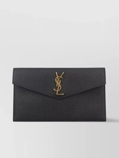 Saint Laurent Medium Envelope Clutch Bag In Black