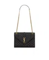 Saint Laurent Medium Envelope Leather Shoulder Bag In Black