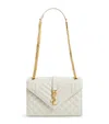 Saint Laurent Medium Envelope Matelassé Shoulder Bag In White
