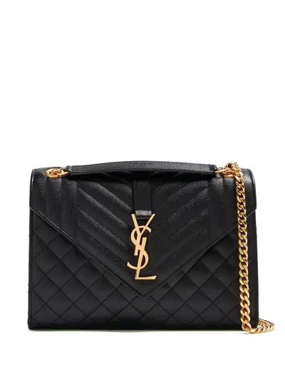 Saint Laurent Medium Envelope Shoulder Bag In Black