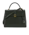 Saint Laurent Medium Fermoir Leather Shoulder Bag In Black